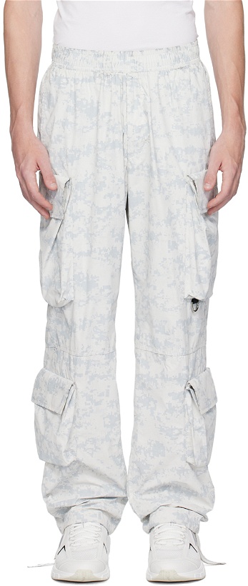 Photo: Givenchy White & Gray Printed Cargo Pants