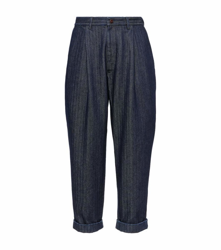 Photo: Giorgio Armani Striped herringbone tapered jeans