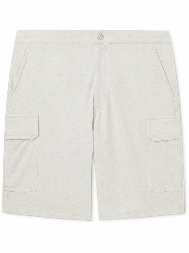 Photo: Brunello Cucinelli - Straight-Leg Cotton-Blend Jersey Cargo Shorts - Gray