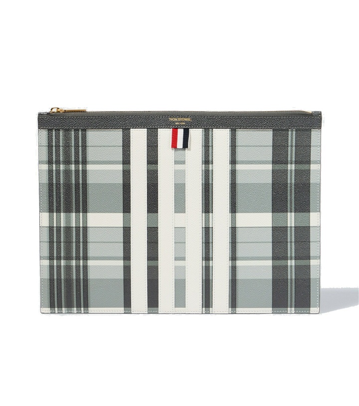 Photo: Thom Browne - 4-Bar printed leather briefcase