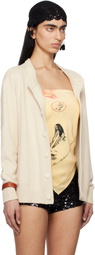 Bode Off-White Meringue Cardigan