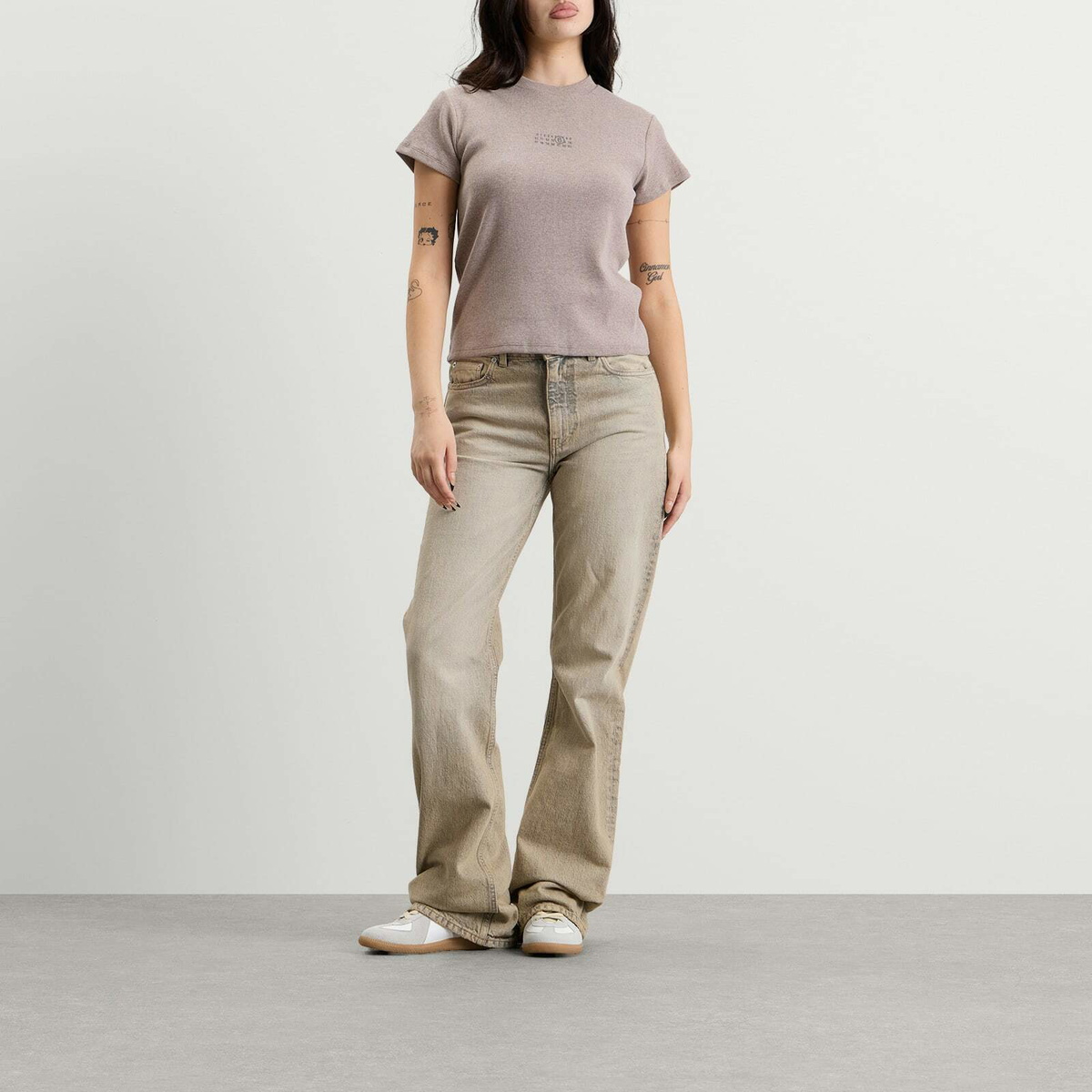 MM6 Maison Margiela Women's Baby T-Shirt in Taupe