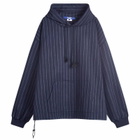 Junya Watanabe MAN Men's Wool Pinstripe Hoodie in Navy/Grey Stripe