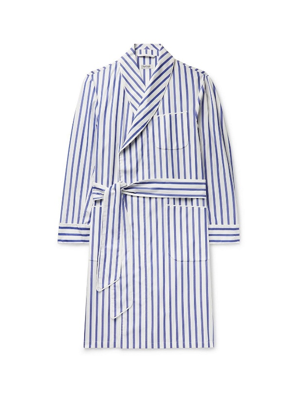 Photo: Paul Stuart - Piped Striped Cotton-Broadcloth Robe - Blue