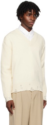 AMI Alexandre Mattiussi Off-White Cut-Out Sweater