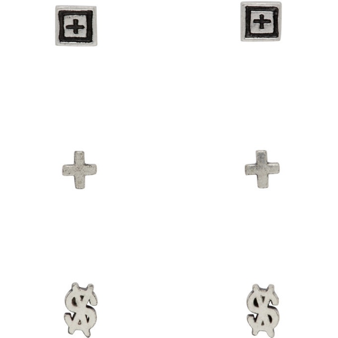 Photo: Ksubi Silver Dripps Box Cross Earring Set