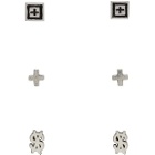 Ksubi Silver Dripps Box Cross Earring Set