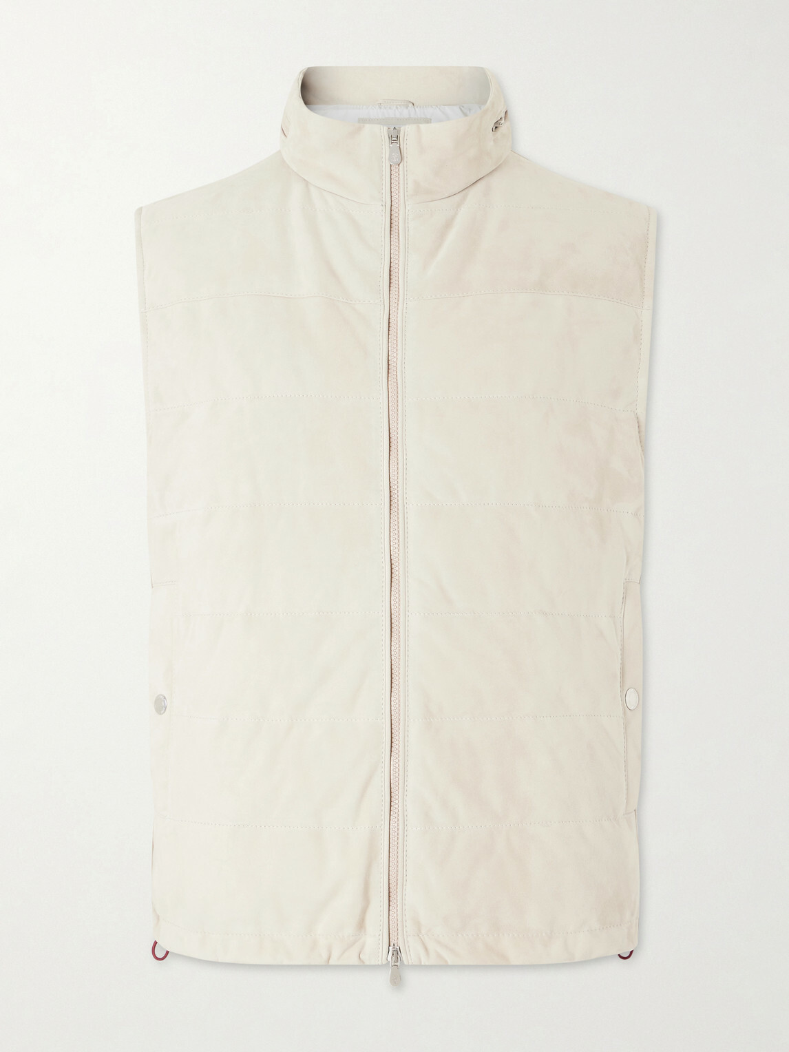Brunello Cucinelli - Hooded Suede Down Gilet - Neutrals
