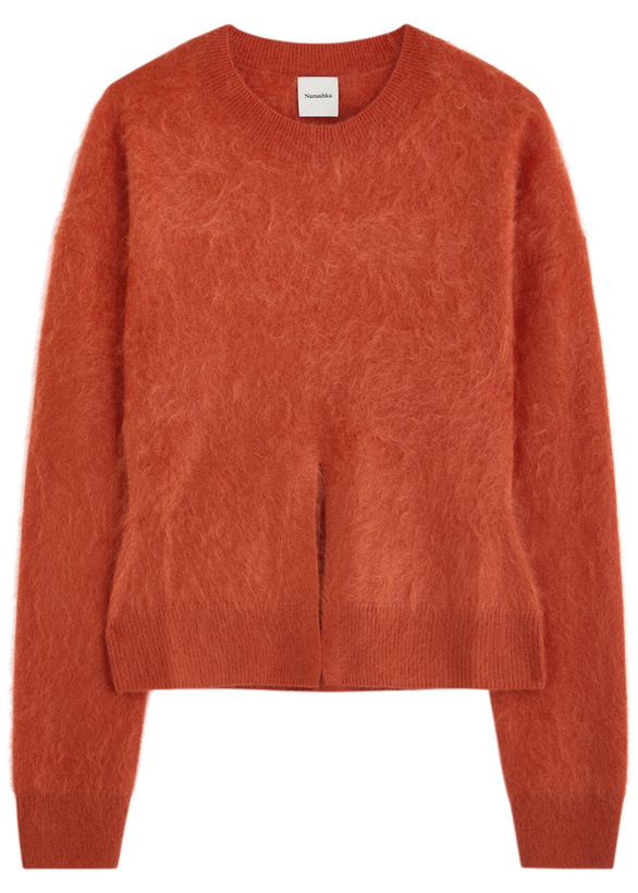 Photo: Nanushka Kloe Brushed Cashmere Jumper Red