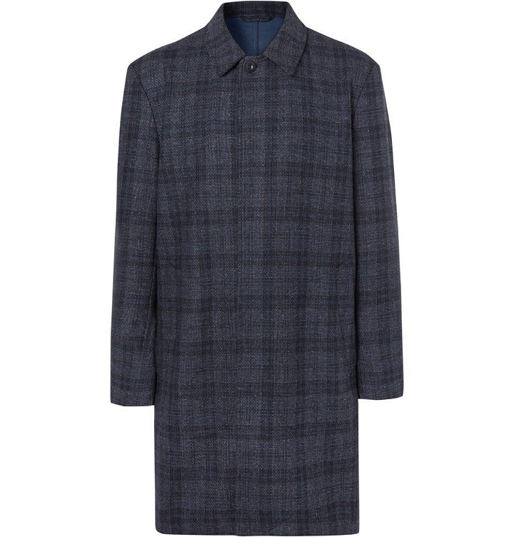 Photo: Mr P. - Checked Double-Faced Wool-Blend Coat - Men - Navy