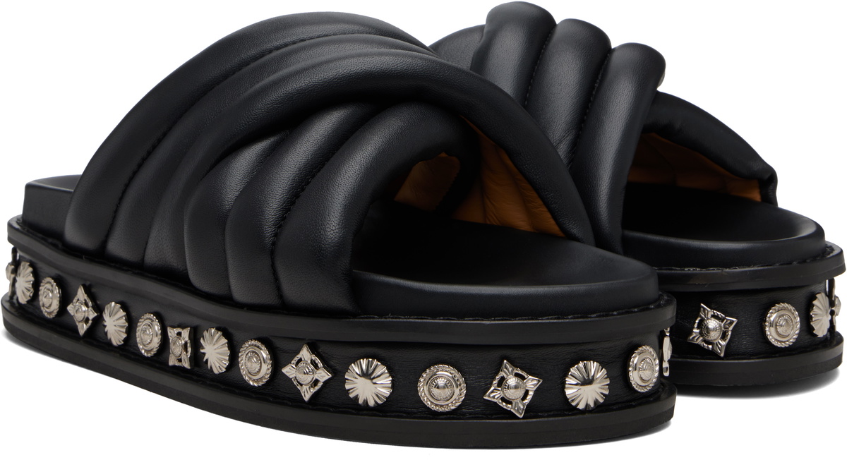 Toga Virilis Black Soft Leather Sandals