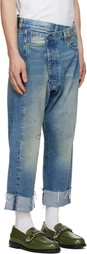 R13 Blue Crossover Jeans