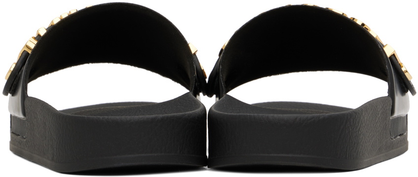 Moschino Black Lettering Logo PVC Pool Slides