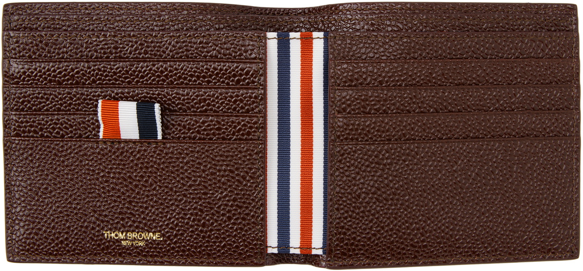 Thom Browne Burgundy Pebble Grain Bifold Wallet Thom Browne