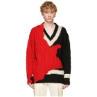Alexander McQueen Black and Red Ink Bleeding Sweater