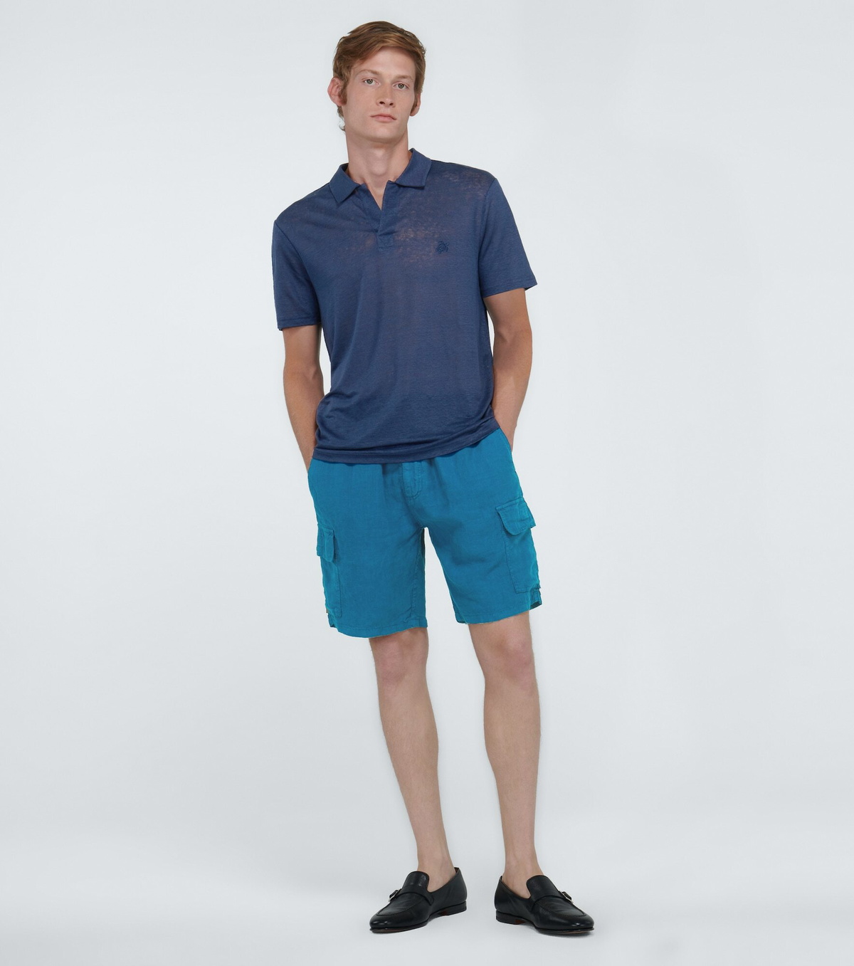 VILEBREQUIN Men Linen Cargo Bermuda Shorts Natural Dye