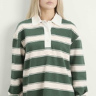 Closed Women's Stripe Rugby Top in Royal Green