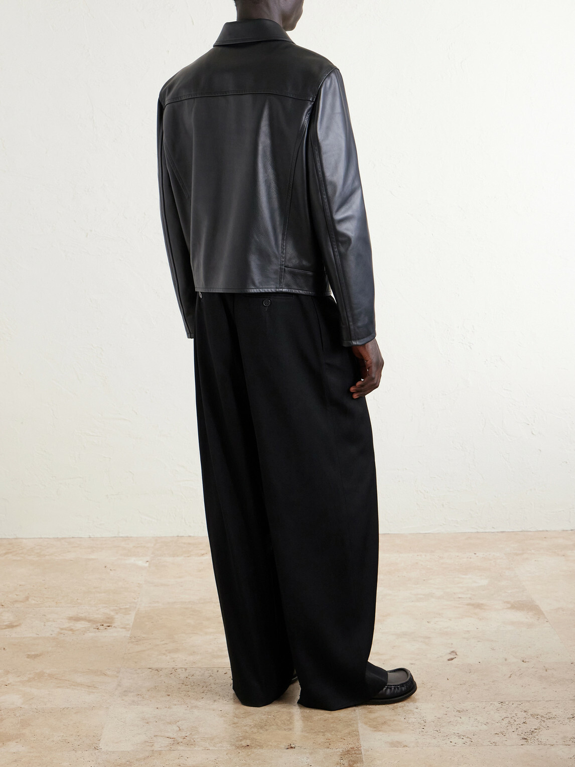 Jil Sander - Leather Blouson Jacket - Black