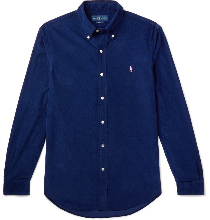 Photo: Polo Ralph Lauren - Button-Down Collar Cotton-Corduroy Shirt - Men - Blue