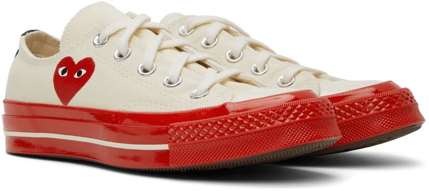 COMME des GARÇONS PLAY Off-White & Red Converse Edition Chuck 70 Low-Top Sneakers