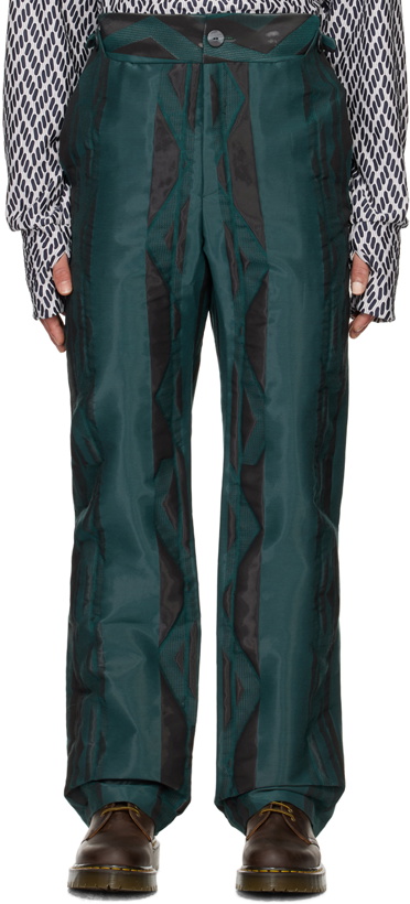 Photo: Labrum SSENSE Exclusive Green Graphic Trousers