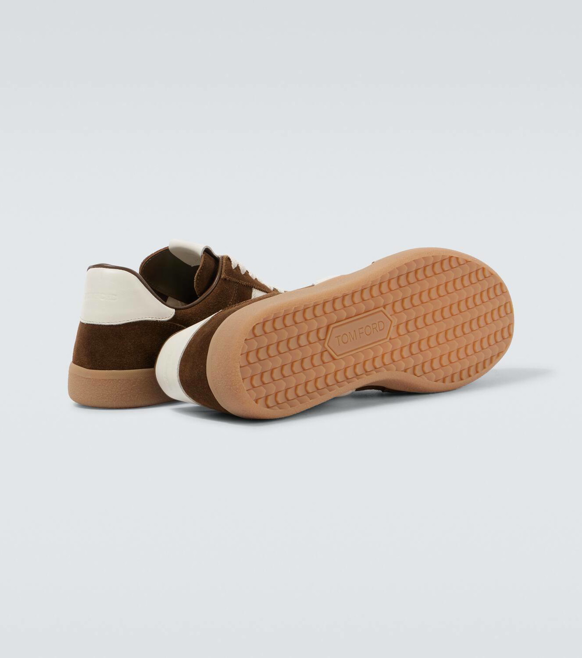 Tom Ford Archer leather-trimmed suede sneakers