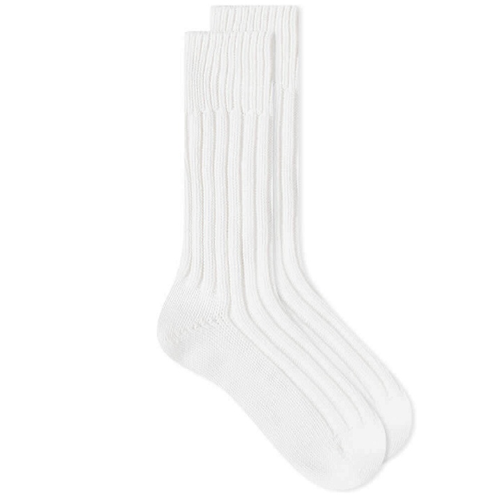 Photo: decka Heavyweight Plain Sock in White