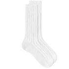 decka Heavyweight Plain Sock in White