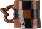 Harlie Brown Studio Brown & Black Checkered Wiggle Mug