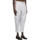 Hed Mayner White Pinstripe 4 Pleat Trousers