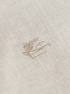 Etro - Logo-Embroidered Linen Shirt - Neutrals
