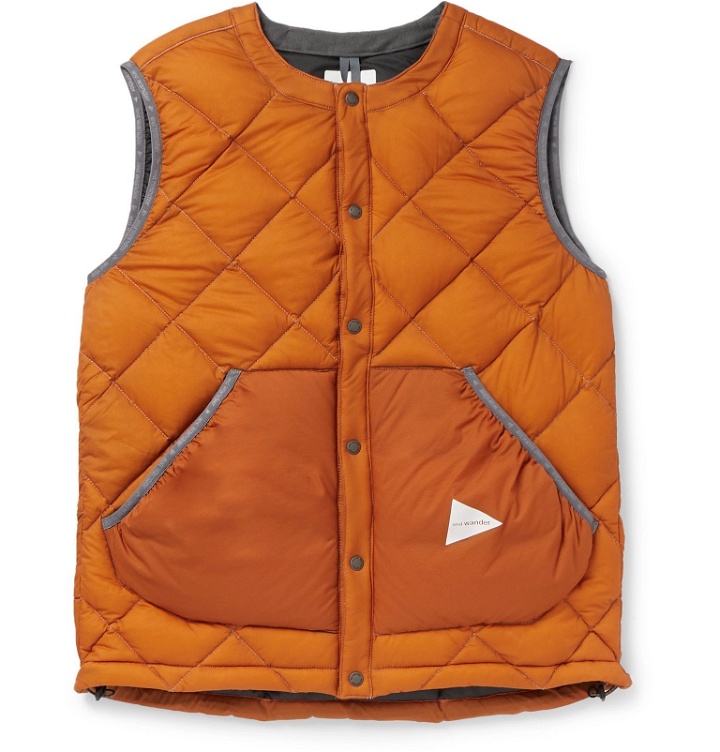Photo: And Wander - Quilted Nylon Down Gilet - Orange