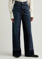 Stella Mccartney Corduroy-panelled Wide-leg Jeans Denim