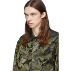 Dries Van Noten Khaki Jacquard Floral Jacket