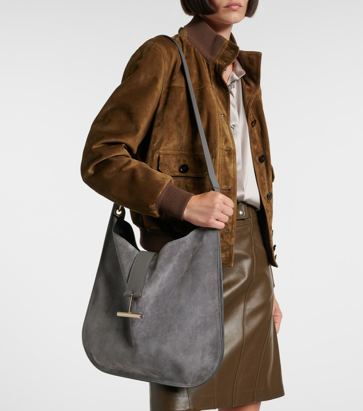 Tom Ford Tara Large suede crossbody bag