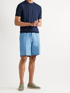 BRIONI - Sydney Slub Linen Drawstring Bermuda Shorts - Blue