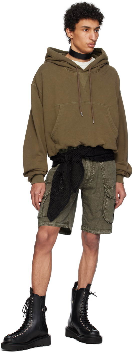 R13 Khaki Zip Hoodie