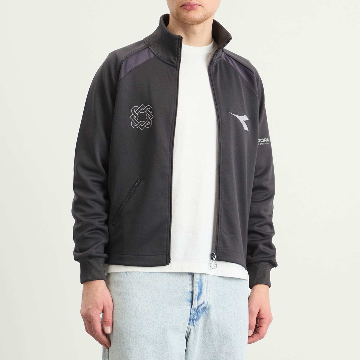 Diadora Men's x Lack of Guidance Track Jacket in Grey