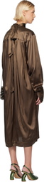 Dries Van Noten Brown Silk Midi Dress