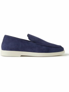 Frescobol Carioca - Miguel Leather-Trimmed Suede Loafers - Blue