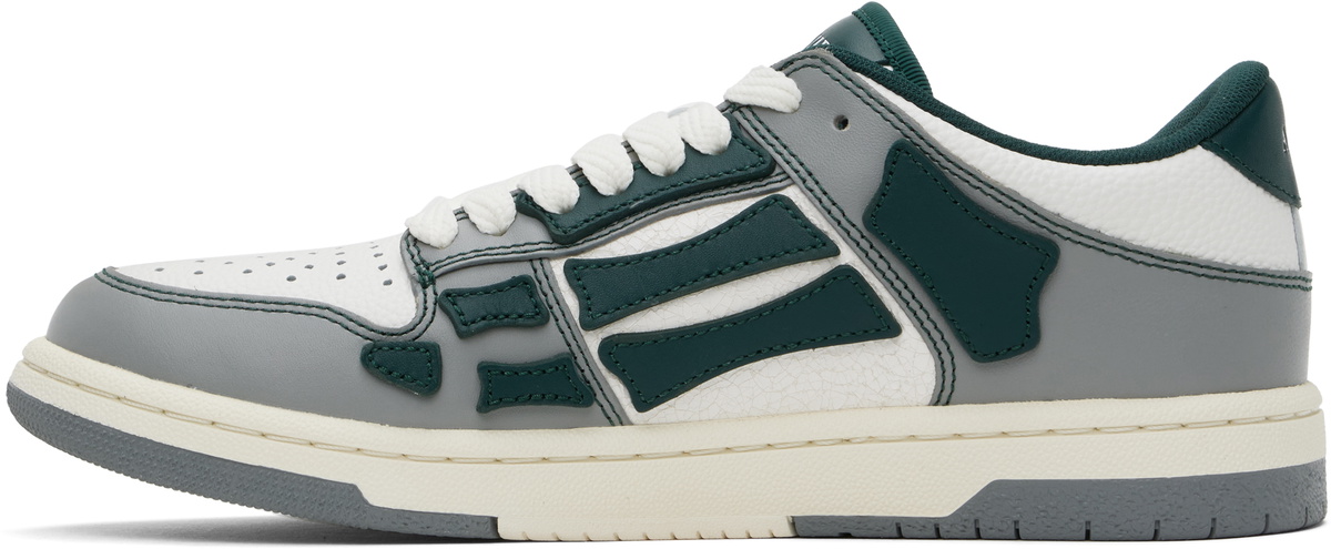 AMIRI Gray & Green Varsity Skel Top Low Sneakers Amiri