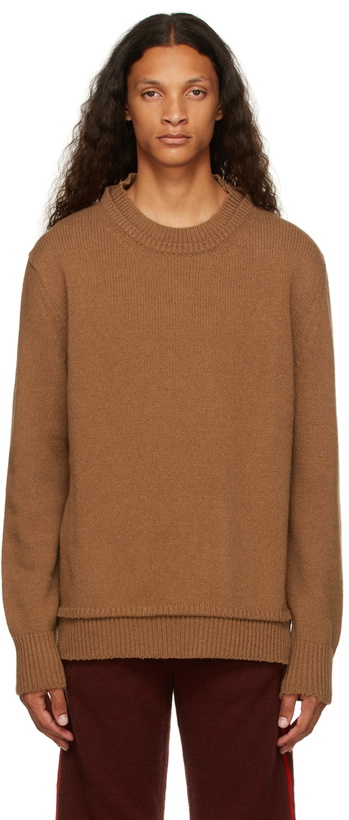 Photo: Maison Margiela Brown Wool Décortiqué Sweater