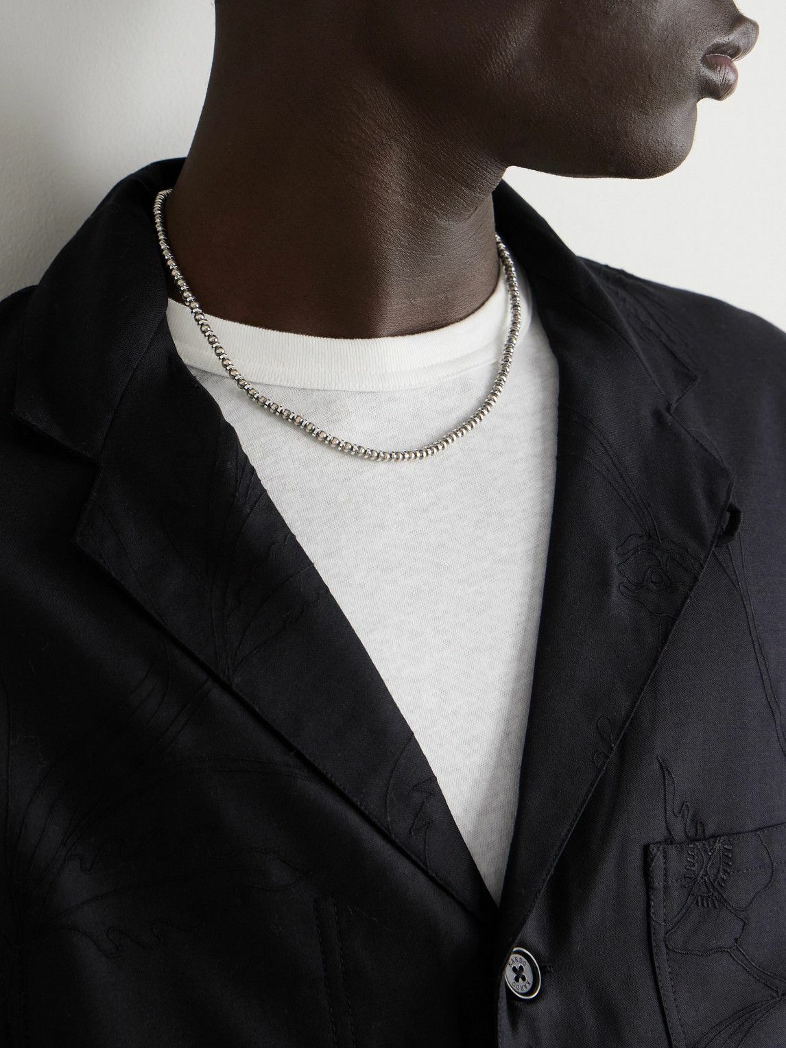 Mikia - Silver Hematite Beaded Necklace