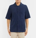 Acne Studios - Jef Camp-Collar Cotton-Terry Shirt - Navy