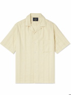 Portuguese Flannel - Almada Convertible-Collar Embroidered Cotton-Gauze Shirt - Yellow