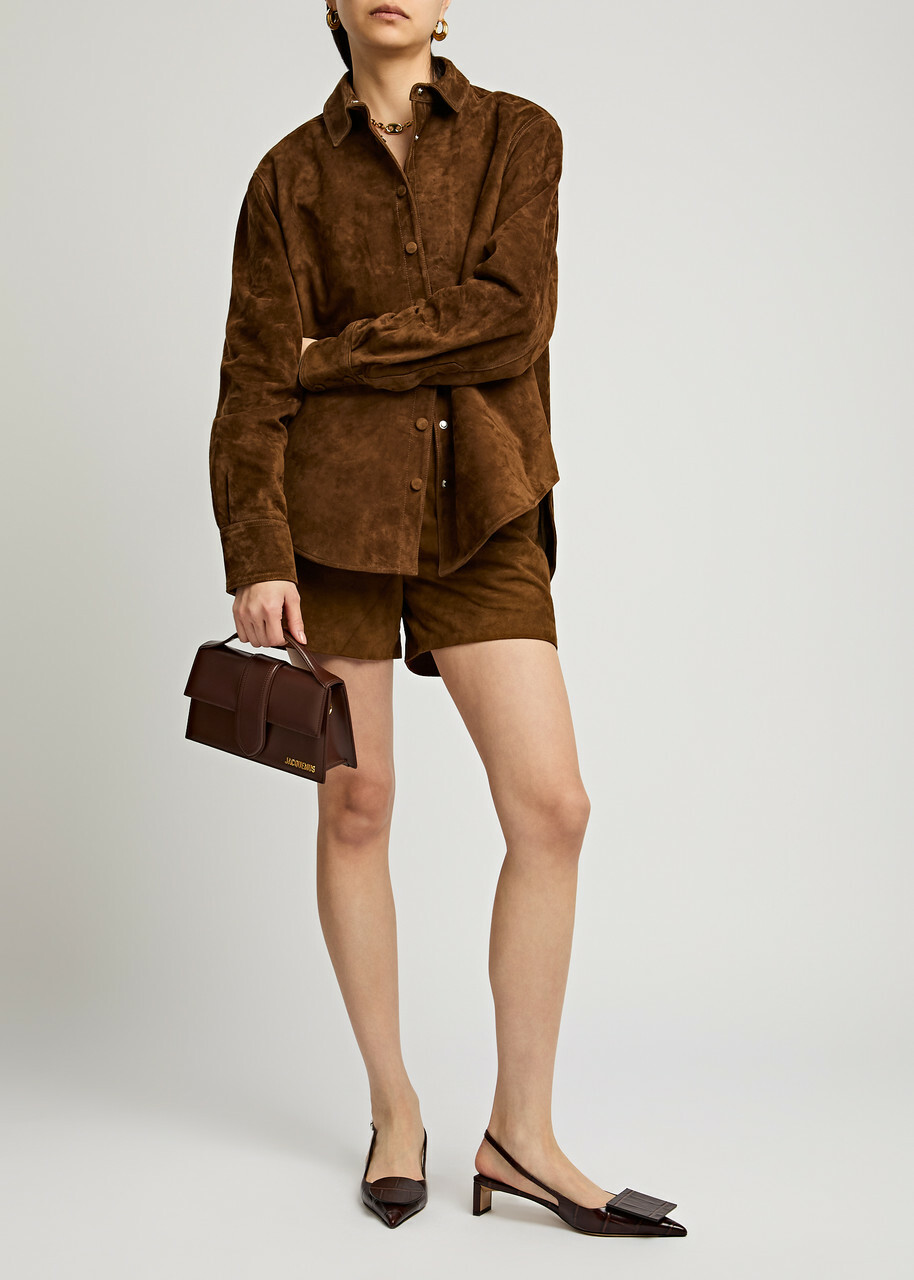 Aexae Suede Shorts Brown