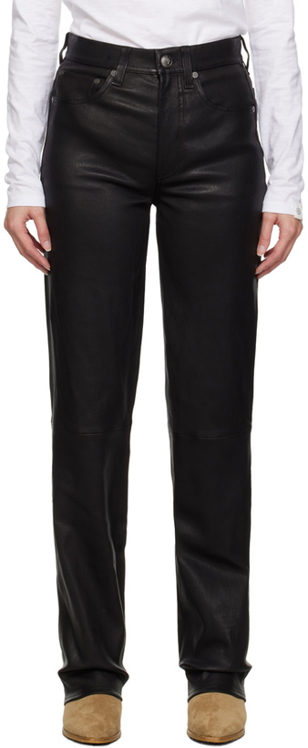 Photo: rag & bone Black Harlow Leather Pants