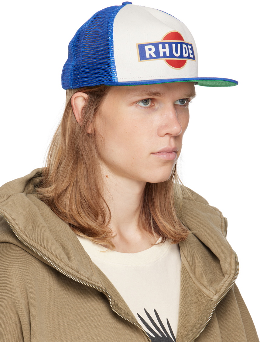 Rhude Blue & Off-White Racer Trucker Cap Rhude display picture 2