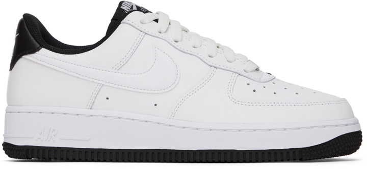 Photo: Nike White & Black Air Force 1 '07 Low Sneakers