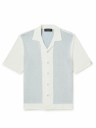 Rag & Bone - Harvey Camp-Collar Two-Tone Cotton-Blend Shirt - Blue